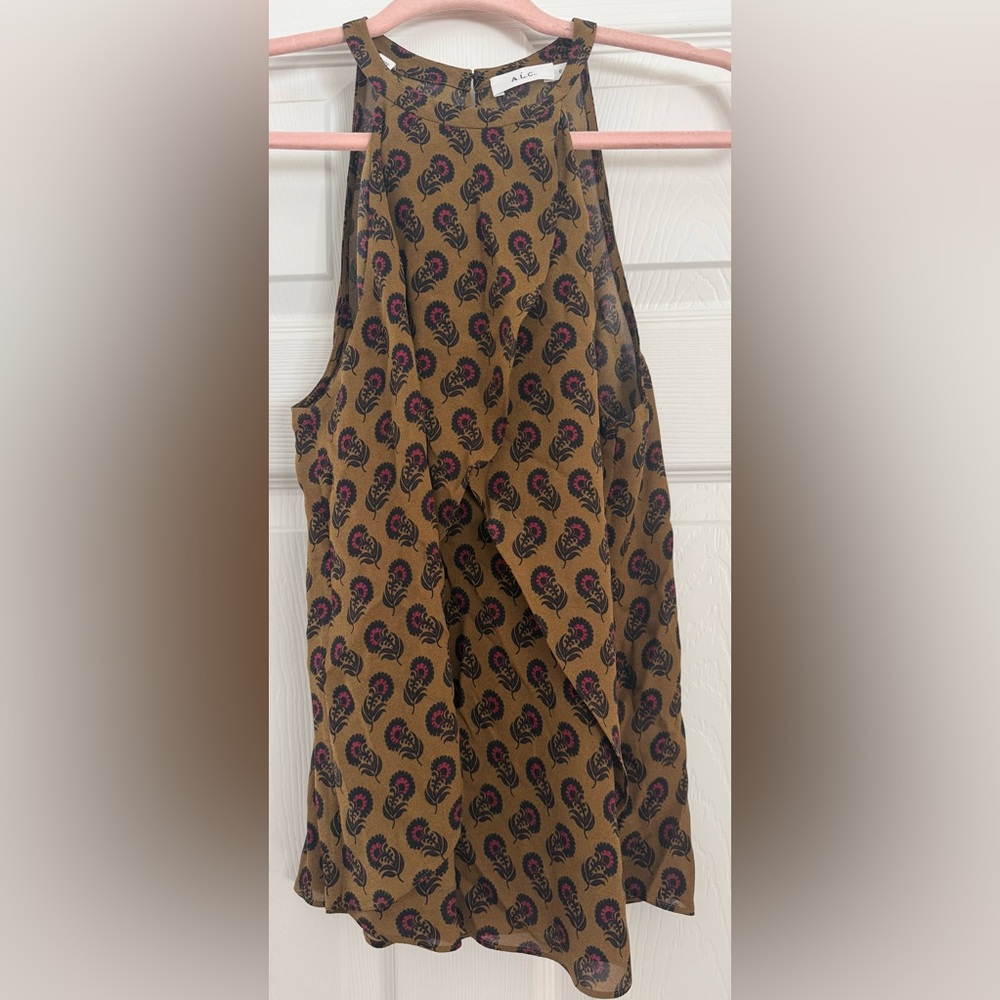 A.L.C. 100% Silk Paisley Print Sleeveless Top Size 6